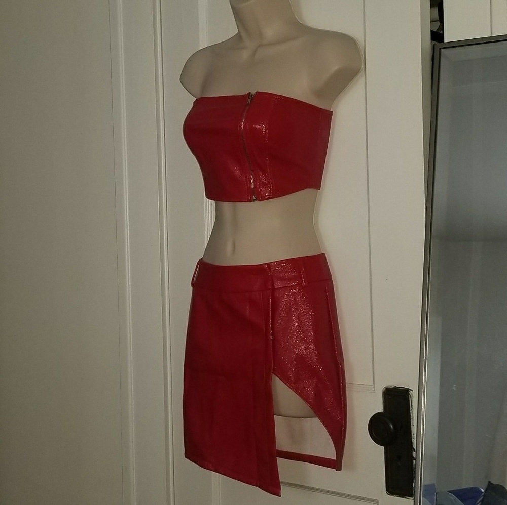 Red Two Piece Set - Picture 3 of 3